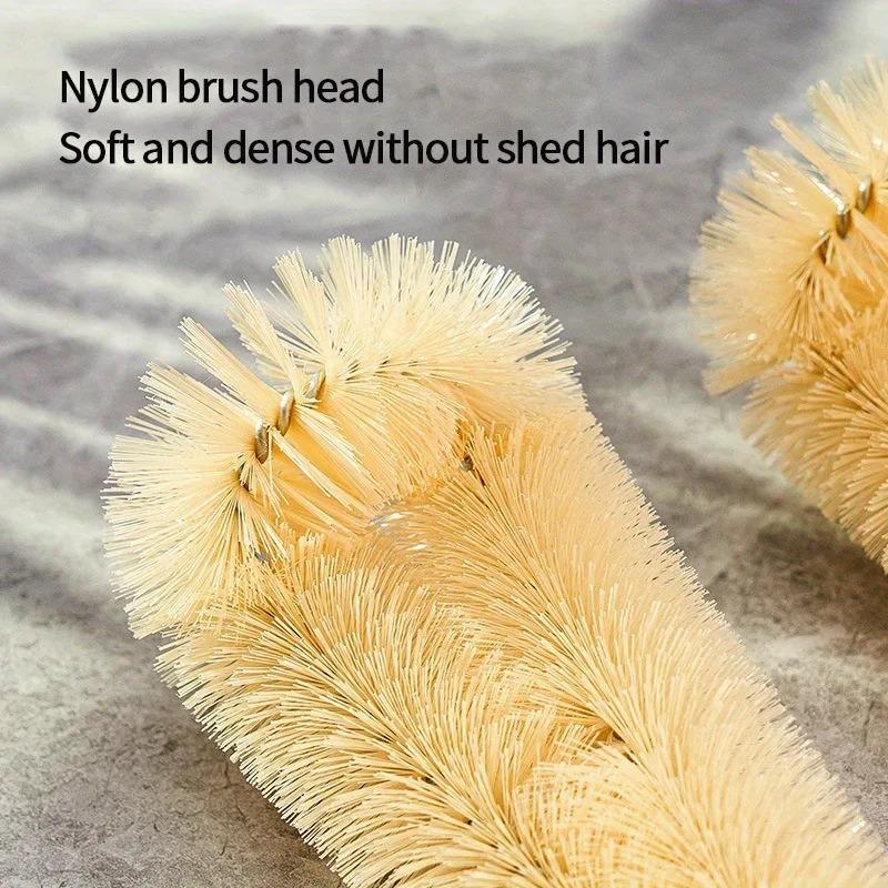 1pc Bottle Cleaning Brush With Wooden Handle Glass Cup Washing Brush No Dead Corner Cup Accessories Cleaning Supplies Tool