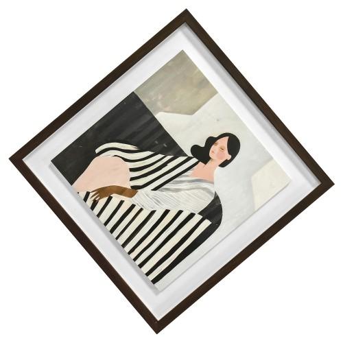 Mowzu Woman In Recline Framed Plaque