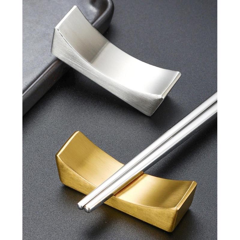 Pack of 2 Elegant Chopsticks Holder Spoon Organizers Stainlesss Steel Chopstick Rests for Dining Table Kitchen Tool