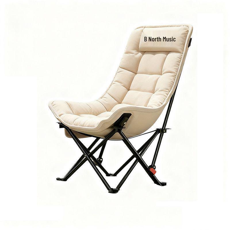 Cotton-Padded Adjustable Outdoor Folding Lounge Chair and Stool
