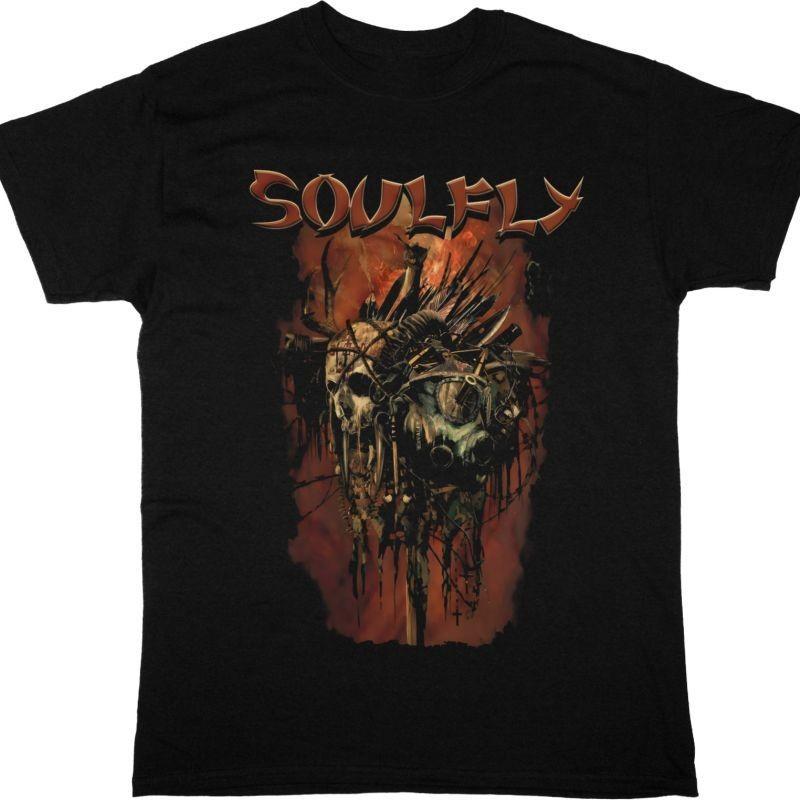Soulfly Gas Mask 2023 Tour Black T-Shirt S разноцветный