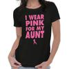 Wear Pink For My Aunt Breast Cancer Support Womens Top Junior Graphic Tee