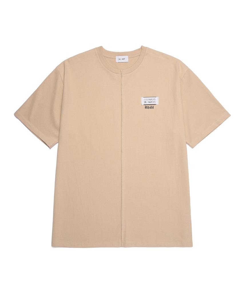 Illedis Half Cutting T-Shirt Beige