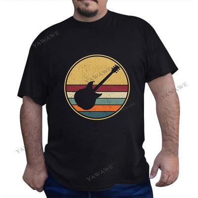 Retro Electric Guitar Player T Shirt Men Cotton Awesome Tshirt Short Sleeve Vintage Guitarist Tops Clothing Gift Idea Tshirts