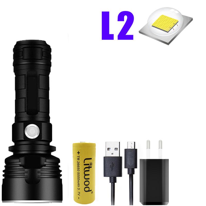 Super Powerful LED Flashlight L2 XHP70 Tactical Torch USB Rechargeable Linterna Waterproof Lamp Ultra Bright Lantern Camping
