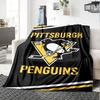Pittsburgh Penguins Print Flannel Blanket High Quality Warm Comfortable Cover for All Seasons Perfect for Gifts Home Decor
