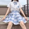Authentic Japanese JK Plaid Mid-Length Student Uniform Set with Pleated Sailor Skirt