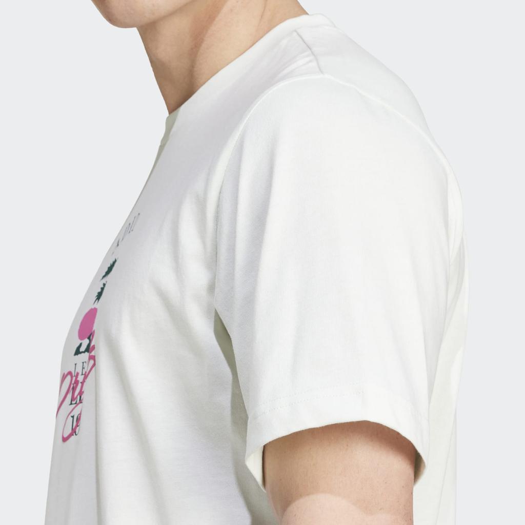 Adidas Originals Leisure League Graphic Print Crew Neck Short Sleeve T-Shirt Unisex Tops Crystal Emerald JD6342