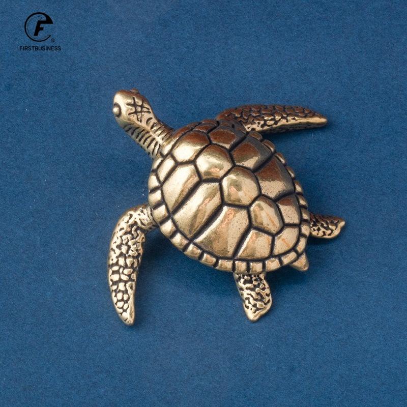 Solid Copper Turtle Ornament Decoration Brass Animal Figurine Desktop Statues Home Indoor Tabletop Decor Toy Sculpture