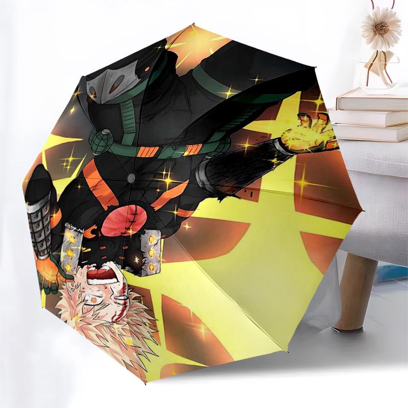 1pc Tanjirou Kamado Outdoor Umbrella - Automatic Opening/Closing, Portable 3-Fold Design with 8-Bone Iron Frame - Perfect Gift for Demon Slayer Fans,