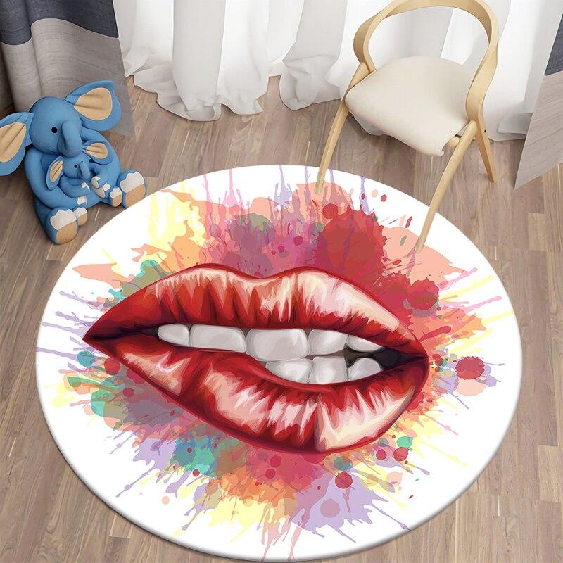 Black Cat Kawaii HD Printed Round Carpet for Living Room Rugs Camping Picnic Mats Flannel Anti-Slip Rug Yoga Mat Stranger Things