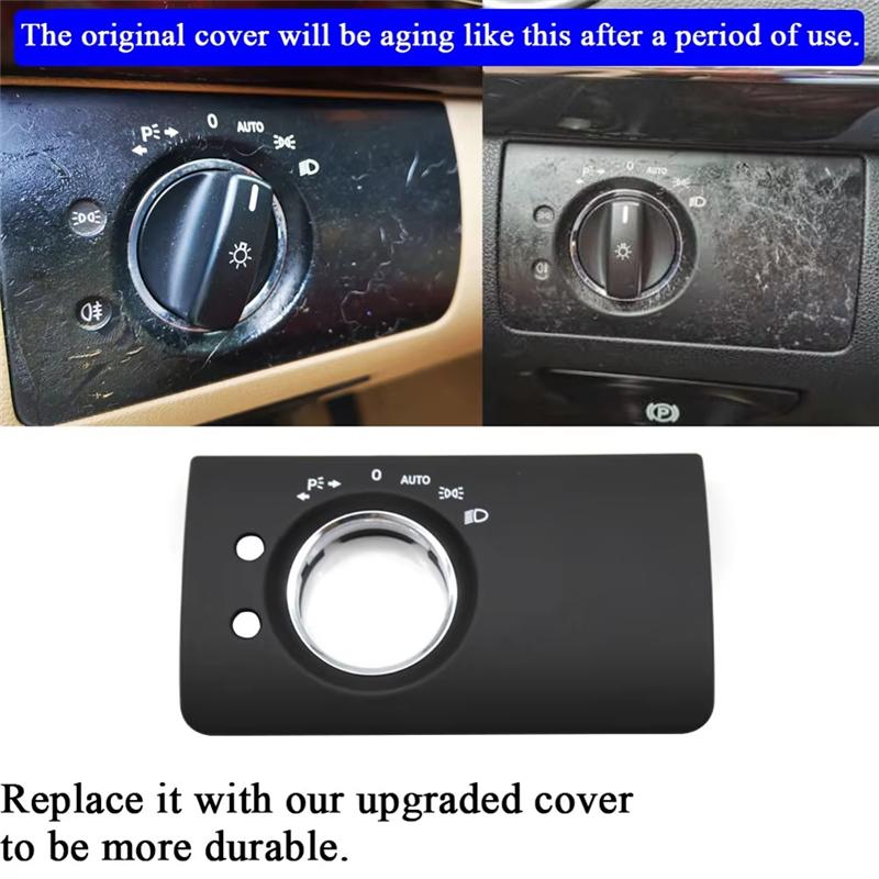 A58X-Car Interior Accessories Front Headlight Switch Button Panel Trim Cover For Benz W164 ML GL 300 350 450 500 05-11 LHD