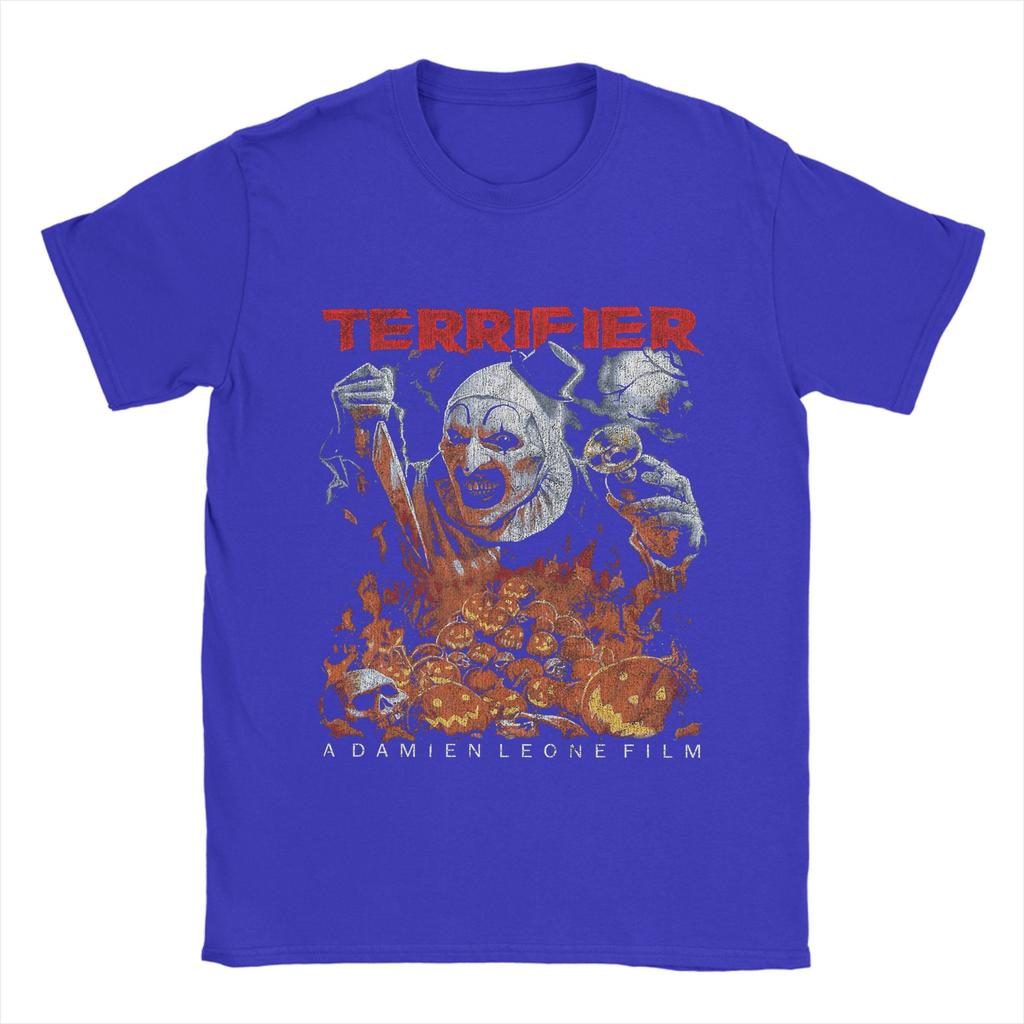 Men T-Shirt Terrifier  Vintage 100% Cotton Tees Short Sleeve Horror Movie T Shirts Round Neck Clothes Gift Idea