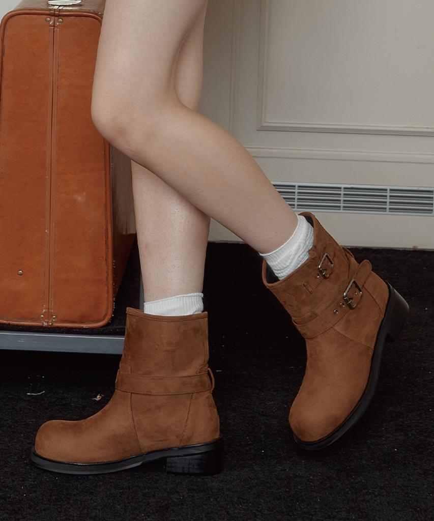 Anoetic Anc Double Buckle Boots_Brown