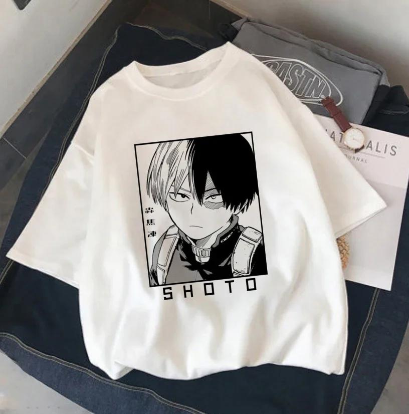 2026 New Anime My Hero Academia Shoto Todoroki Print Kids Tshirt, Summer Short Sleeve Harajuku Cartoon T Shirt for Boys Girls