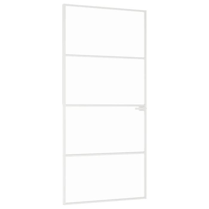 VidaXL Interior Door White 93x201.5 Cm Tempered Glass Thin Aluminum 153668