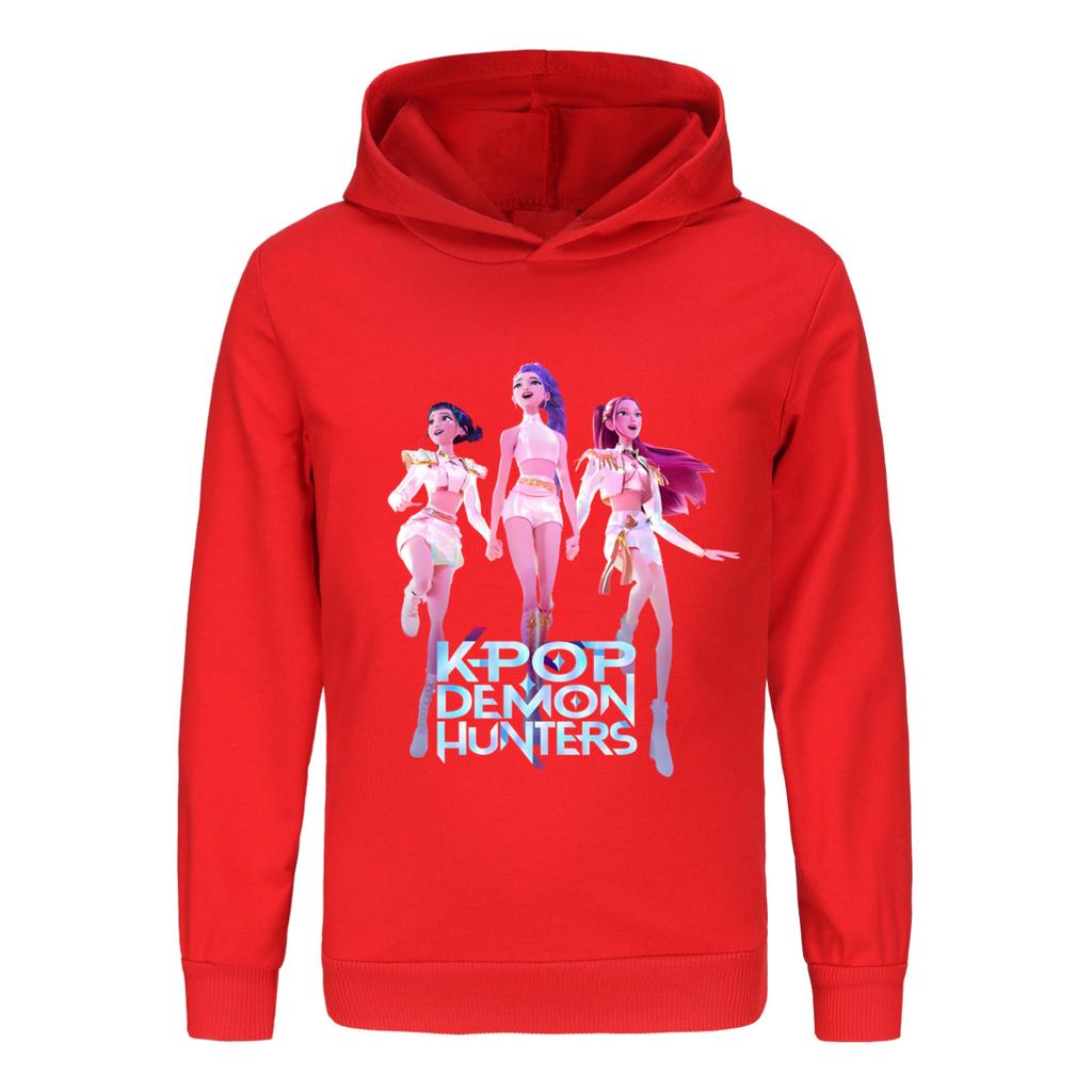 KPop Demon Hunters Huntrix Hoodie Kids Graphic Hooded Sweatshirt Baby Girls Pullovers Hoodies Boys Outerwear Children's Clothing