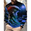 Autumn Men's 3D Skull Print Crew Neck Long Sleeve T-Shirt