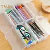 Pencil Box Extra Large Capacity Transparent Design Stackable Pencil Organizer Snap-on Lid Pencil Container