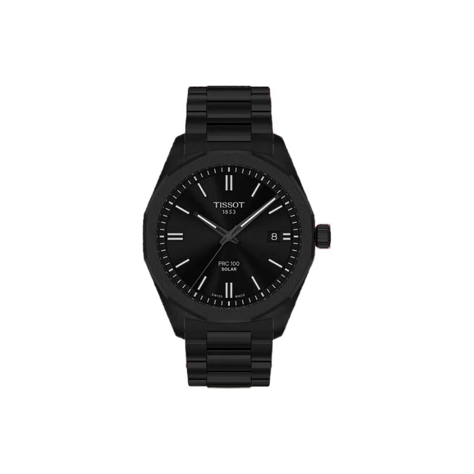 TISSOT PRC100 Solar Quartz Movement Men's Watches Watch 39mm Black Dial T151.422.33.051.00