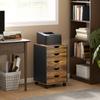 Five-Drawer Filing Cabinet - Rustic Brown