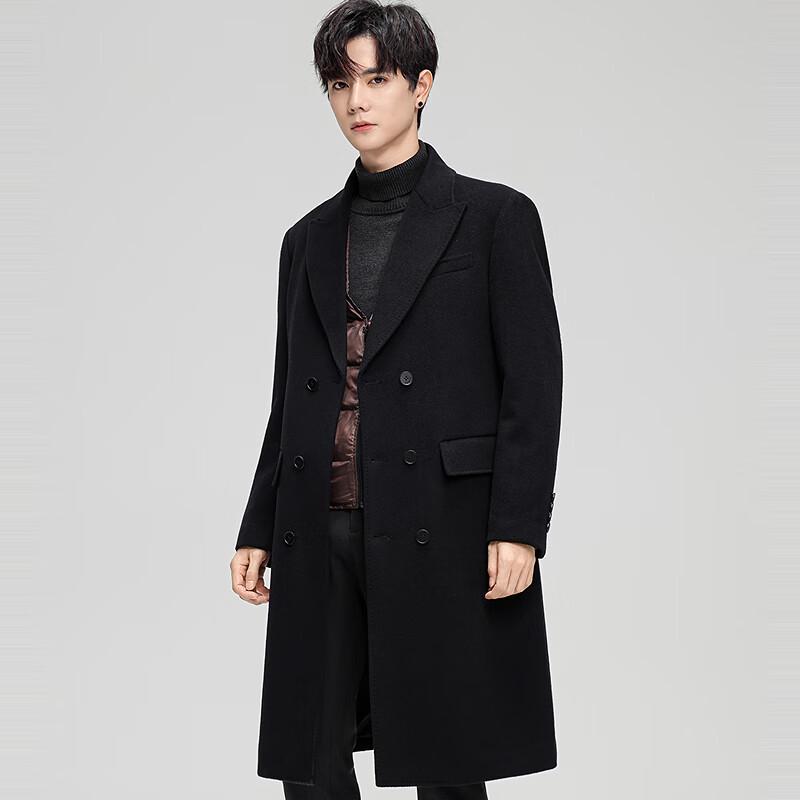 Men's FAPAI Wool & Silk Blend Double-Breasted Overcoat
