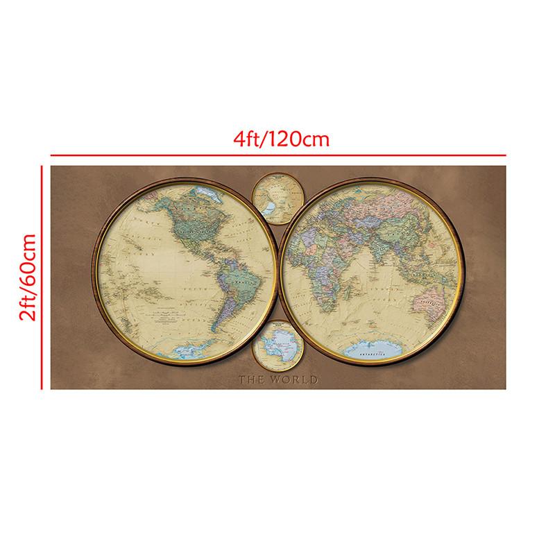 Vintage The World Map Posters and Prints Wall Art Pictures Painting for Office,Home Decoration