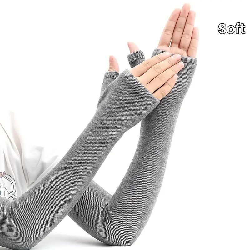 Minimalist Cashmere Warm Sleeves Soft Cozy Warm Knit Long Sleeves Women Autumn Winter Fingerless Coldproof Sleeves