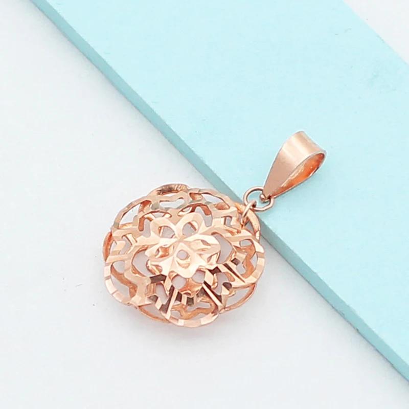 Classic circular large flower pendant Necklace for Women shiny and minimalist charms clavicle chain banquet party Zircon