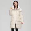 Hooded 2025 cotton jacket women's mid-length fashion tunic temperament padded clothes with large pockets mid-length padded jacket jacket