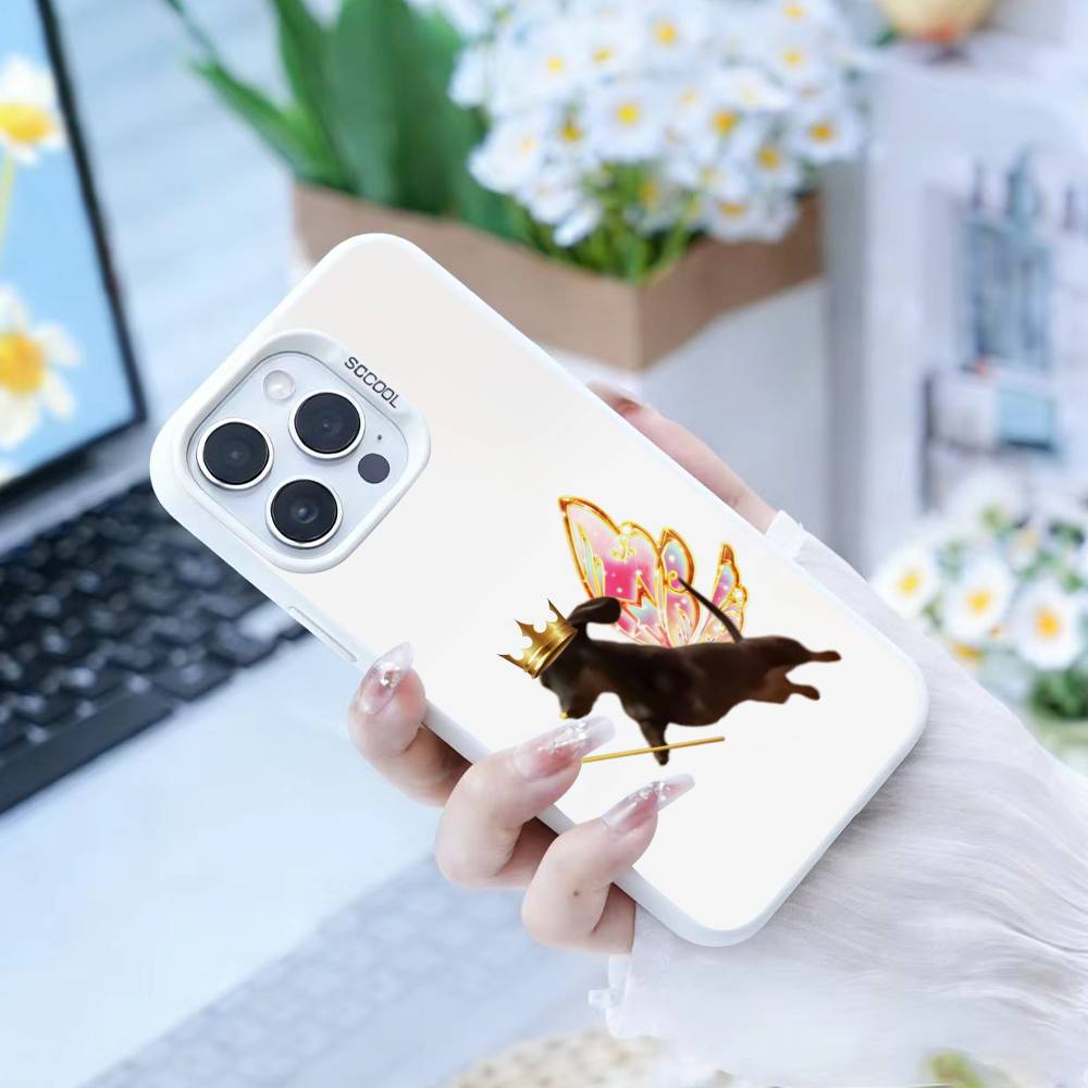 

Goofy C-Dogs Big eyes Phone Case For iPhone17, 16,15,14,13,12 Pro Max Black Candy Matte Shockproof Cover iPhone16plus