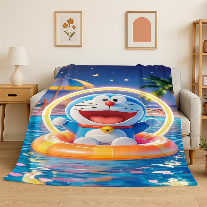 Cartoon D-Doraemon Dream Anime Flannel Blanket Soft Warm Throw Blanket for Bedroom Living Room Bed Travel Camping Picnic Kid