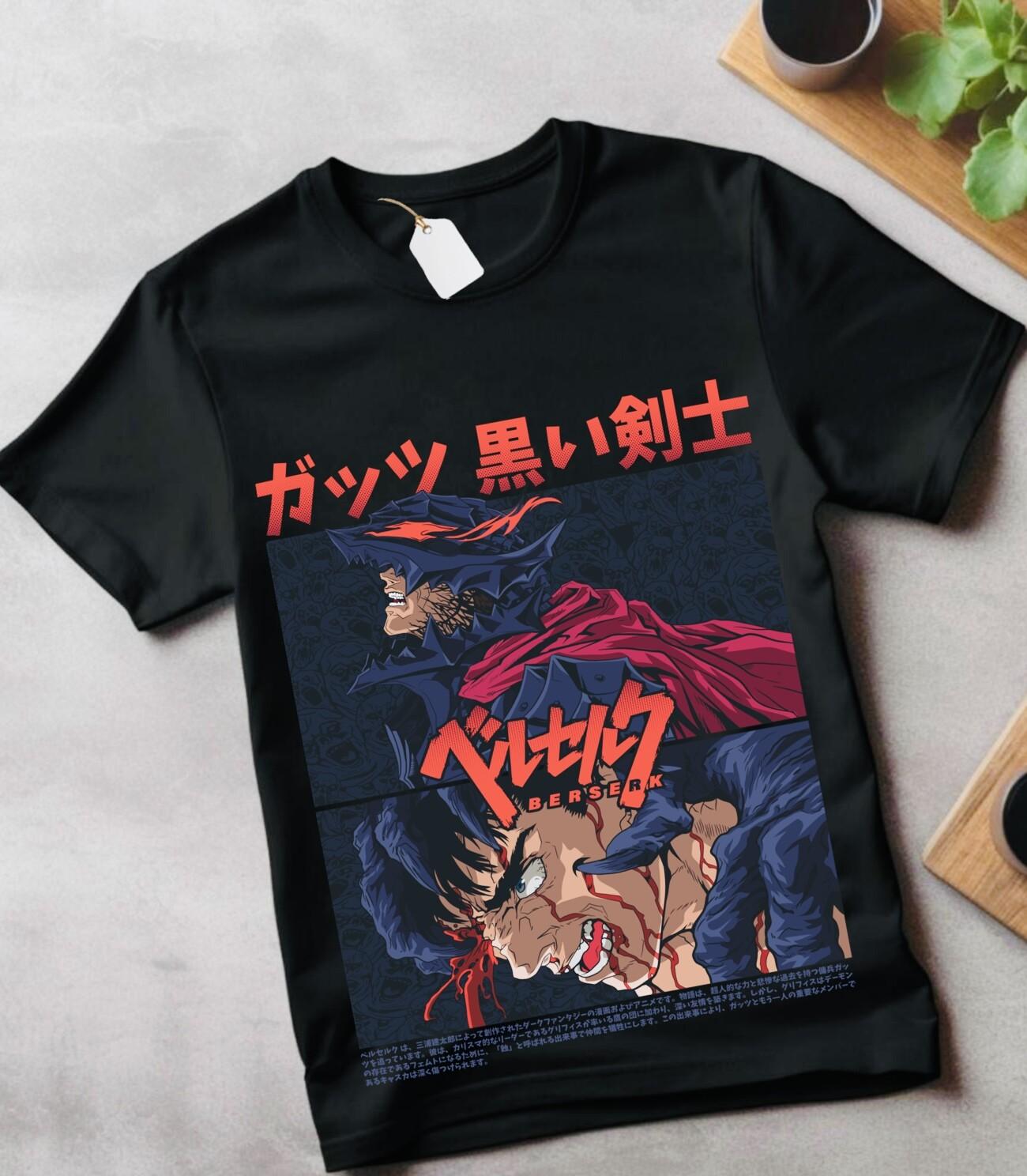 Berserk T-Shirt Mens Womens Tees Top, Japanese Anime Shirt, Anime Manga Shirt, Trendy Shirt Anime L