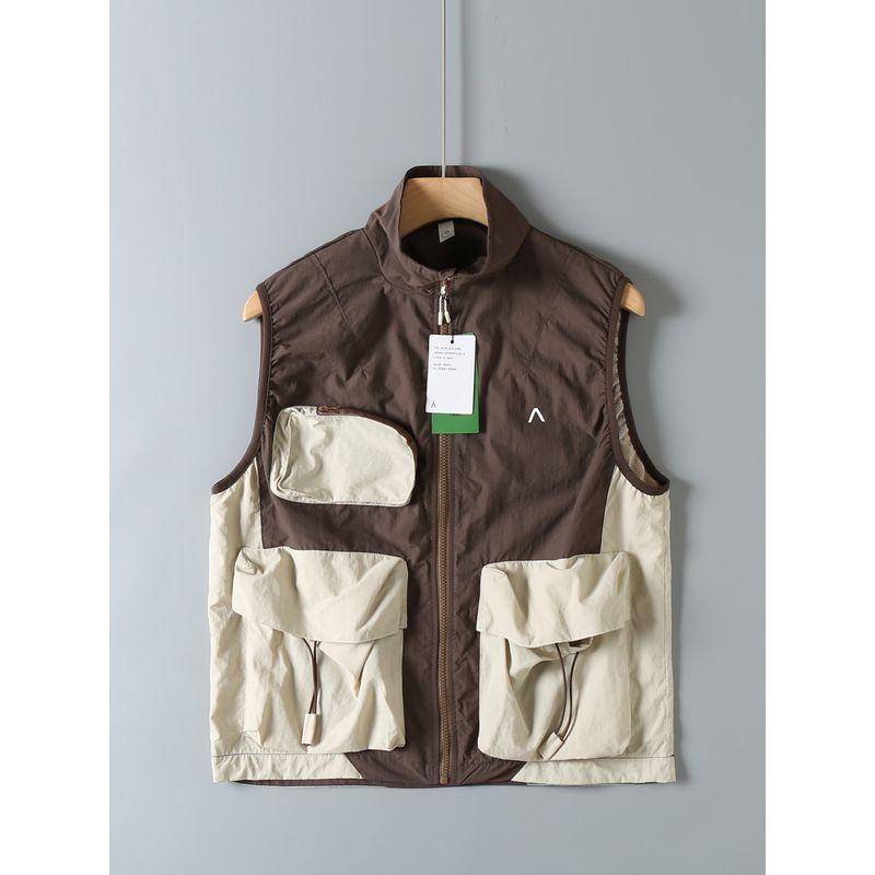 Original Japanese Export In-Stock Mountain-Style Vest for Men, Outdoor Hiking, Mountaineering, Camping, Functional Vest for Women, Couple's Jacket