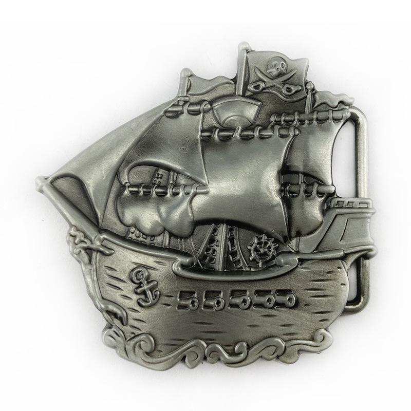Retro Pirate Ship Sailboat Buckle Cargo Pants Belt