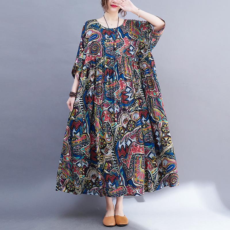 

DIMANAF Плюс Размер Летнее Платье Пляжная Повседневная Женская Одежда Большое 2022 Новое Платье Модный Сарафан One Size синий