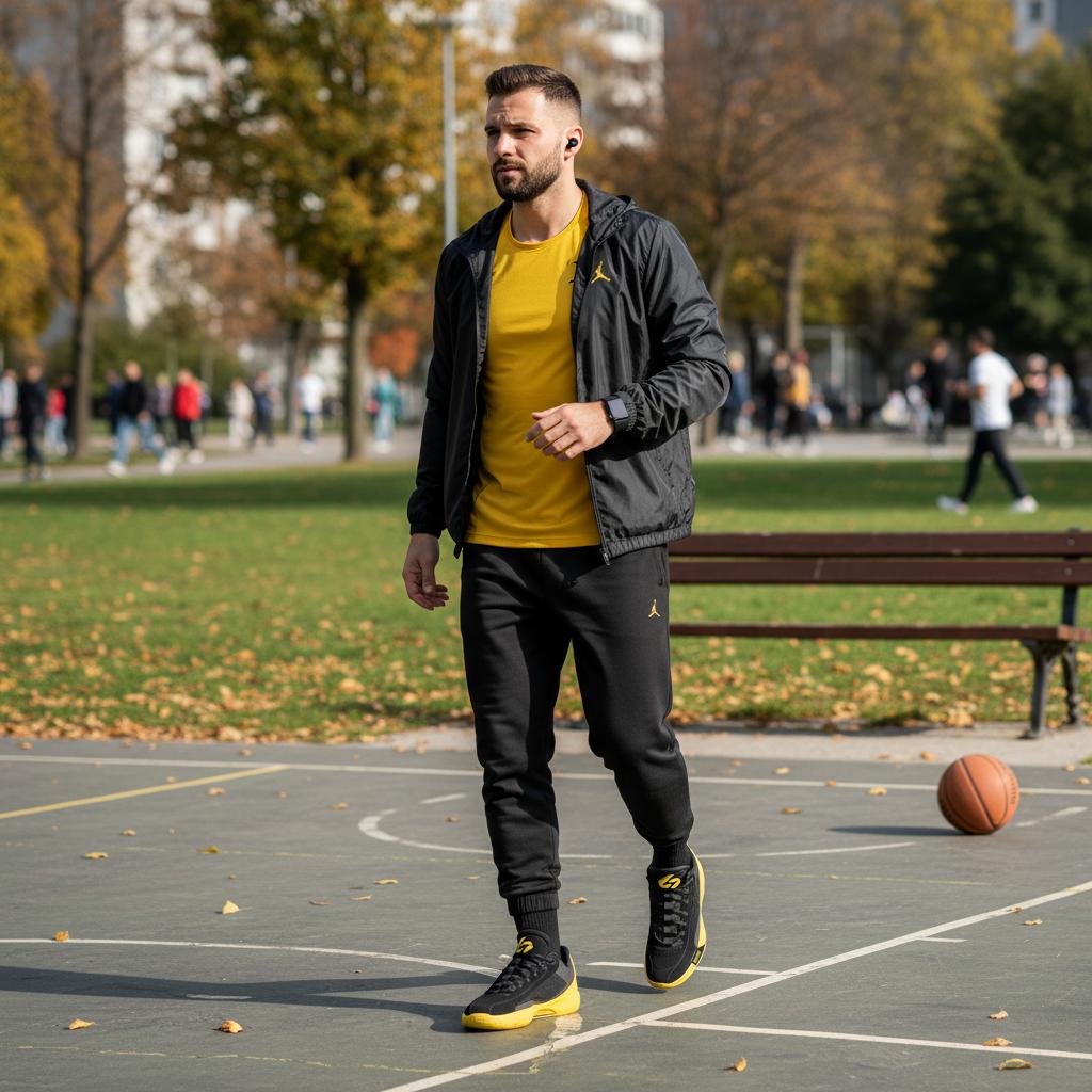 Air Jordan Luka .77 Quai 54 Unisex Sneakers Black Tour-Yellow IB8835-007