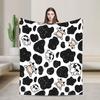 Simple Doodle Cartoon Cow And Cow Spot Blanket Girl Flannel Throw Blanket For Chair Sofa Bed Warm Comfy Quality Bedspread Gift