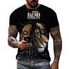 Men's 3D Rock Hip Hop Rap T-shirt Fashion Trend Street Casual Round Neck Short Sleeve Top