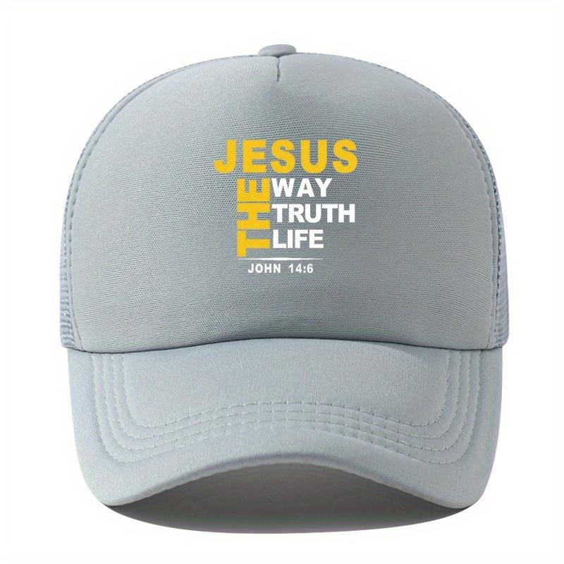 THE WAY TRUTH LIFE Baseball Cap Unisex Summer Outdoor Mesh Breathable Curved Brim Hat Trucker Baseball Cap Holiday Party Casu