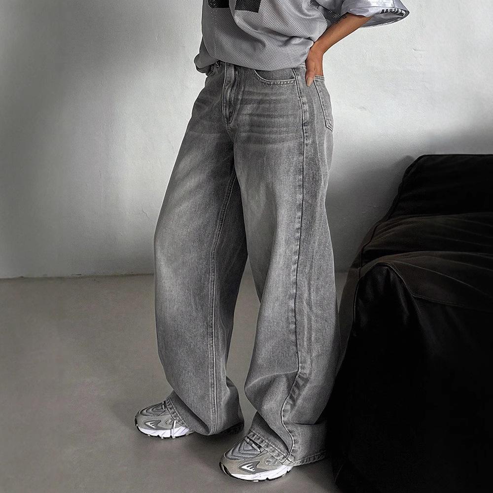 Damen Retro High-Waist Wide-Leg Jeans – Frühling/Herbst Modetrend