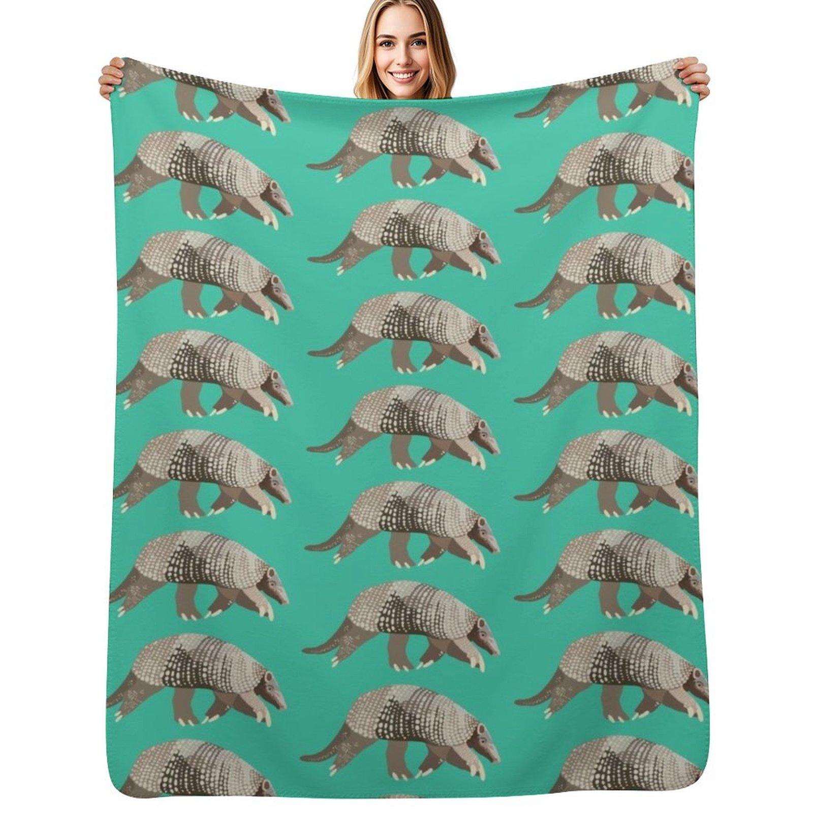 G is for Giant Armadillo Throw Blanket Warm Cozy Throw Blanket for Living Room Couch Size: 75*100cm, Weight: 230 GSM