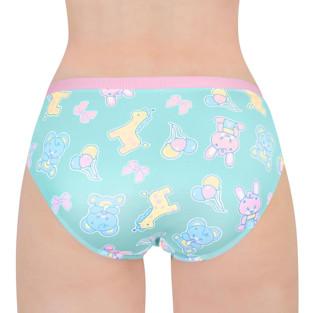 LittleForBig Women's Silky Panties (Amusement Park) Bowknot Underwear, Comfortable Fit, Green, Size S