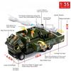 1:35 FL-10A Miniaturmodellautos Spielzeug Räder Rückziehmotor Türen zu öffnen Militärische Raketenfahrzeuge Transport LKW Modell Heimdekoration