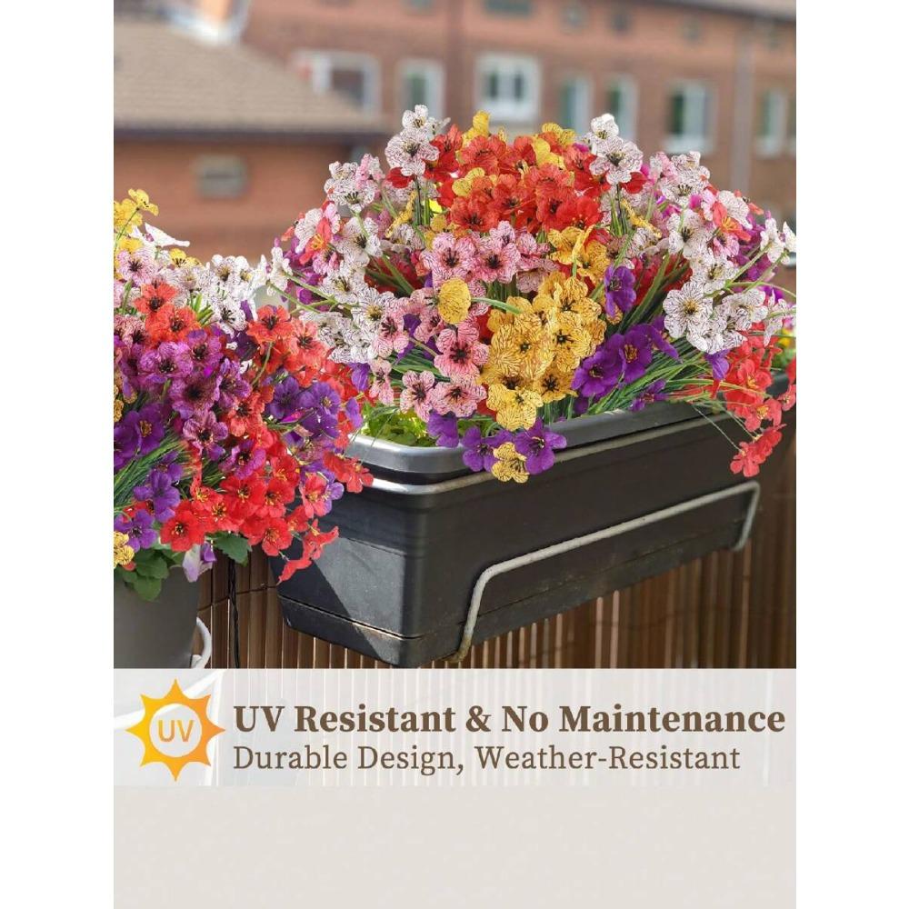 Artificial Flowers for Indoor and Outdoor, Fake Flowers Plants for Indoor and Outdoor Garden Porch Windowsill Home Wedding Farmhouse