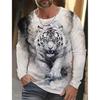 Genser med tigertrykk Høst Vinter Herre Uformell Langermet genser med rund hals Streetwear Harajuku Herreklær