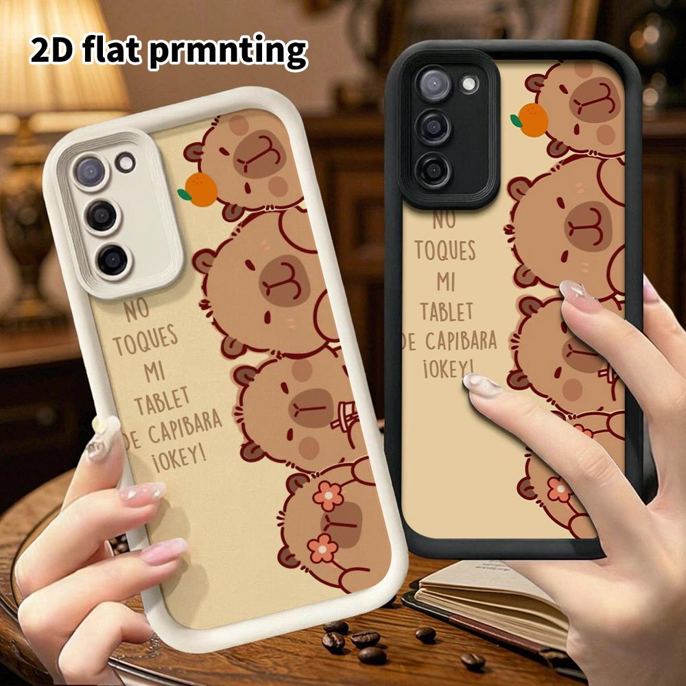 Phone Case: 2D Flat Samsung Galaxy A34 A35 M05 M06 S20 S22 S21 FE Plus 5G Gradient Protective Case, 4 Capybaras, Christmas and Halloween Gift