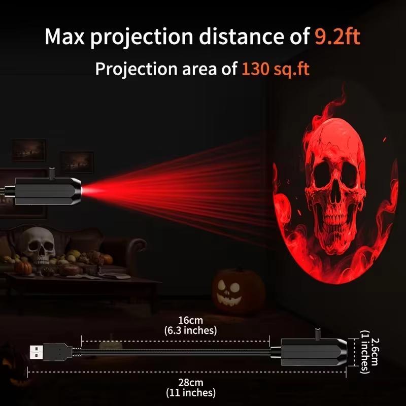Portable USB LED Projection Light 6 Adjustable Patterns Decor Lamp for Bedroom Ceiling Wall Festival Decor