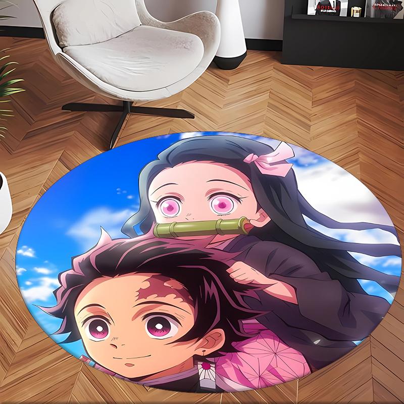 Nezuko (1) Round Office Rug Decorative Floor Rug for Office Bedroom Living Room and Home Space