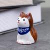 Set med 3 st Keramiska Akita Miniatyrer Skrivbordsdekoration Valpfigur Liten Hundprydnad Porslin Samlarobjekt Dekor Gåva